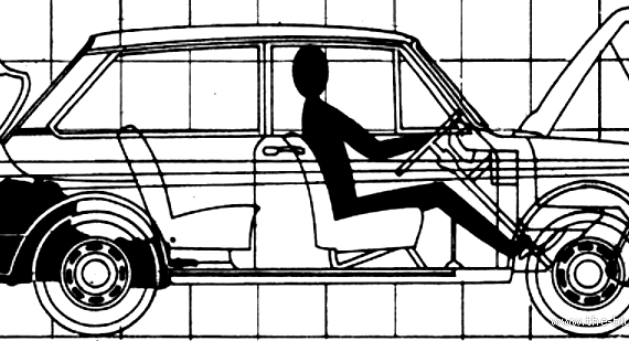 Hillman Imp Deluxe (1968) - Разные автомобили - чертежи, габариты, рисунки автомобиля