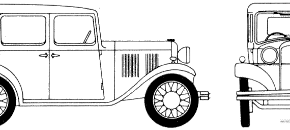 Hillman Minx (1932) - Разные автомобили - чертежи, габариты, рисунки автомобиля