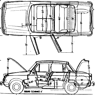 Hillman Minx Series V Deluxe (1964) - Разные автомобили - чертежи, габариты, рисунки автомобиля