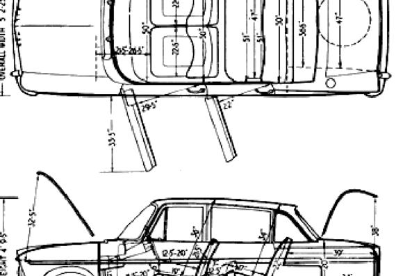 Hillman Super Minx Series 3 (1964) - Разные автомобили - чертежи, габариты, рисунки автомобиля