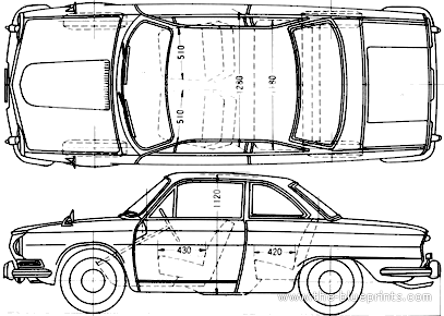 Hino Contessa 1300 Coupe (1965) - Хино - чертежи, габариты, рисунки автомобиля