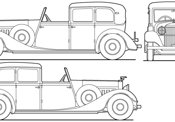 Hipano-Suiza K6 (1934) - Разные автомобили - чертежи, габариты, рисунки автомобиля