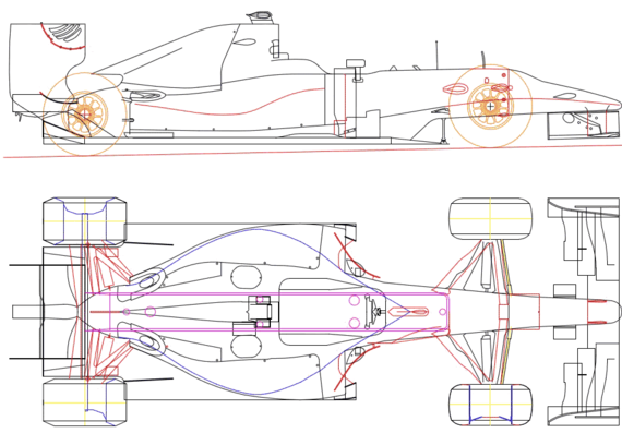 Hispania F110 F1 (2010) - Разные автомобили - чертежи, габариты, рисунки автомобиля