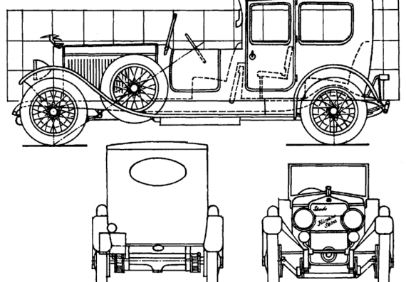 Hispano-Suiza (1924) - Разные автомобили - чертежи, габариты, рисунки автомобиля