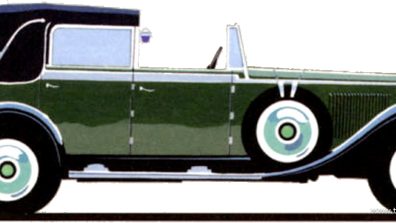 Hispano-Suiza H6B Cabriolet de Ville (1929) - Разные автомобили - чертежи, габариты, рисунки автомобиля