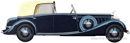 Hispano-Suiza K6 (1937) - Разные автомобили - чертежи, габариты, рисунки автомобиля