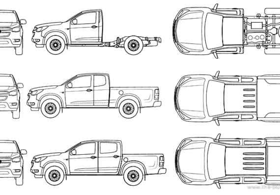 Holden Colorado (2013) - Холден - чертежи, габариты, рисунки автомобиля