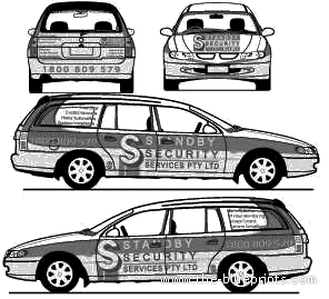 Holden Commodore Station Wagon - Холден - чертежи, габариты, рисунки автомобиля