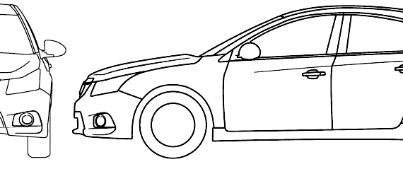 Holden Cruze 4-Door (2011) - Холден - чертежи, габариты, рисунки автомобиля