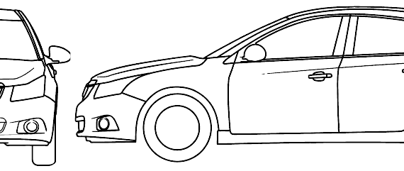 Holden Cruze 5-Door (2011) - Холден - чертежи, габариты, рисунки автомобиля
