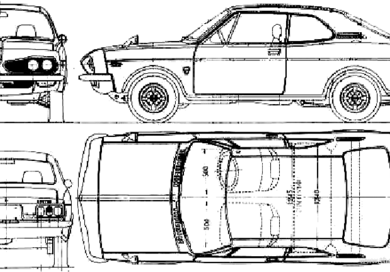 Honda 1300 Coupe - Хонда - чертежи, габариты, рисунки автомобиля