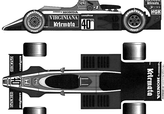 Honda 201C F1 (1993) - Хонда - чертежи, габариты, рисунки автомобиля