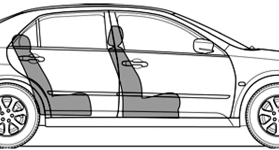 Honda Accord (2003) - Хонда - чертежи, габариты, рисунки автомобиля
