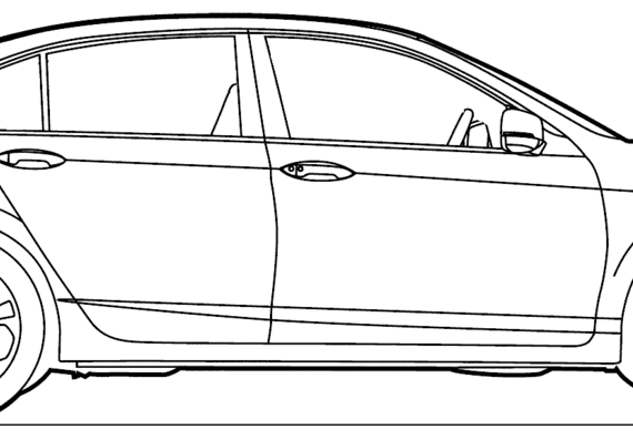 Honda Accord (2014) - Хонда - чертежи, габариты, рисунки автомобиля