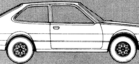 Honda Accord 3-Door (1980) - Хонда - чертежи, габариты, рисунки автомобиля