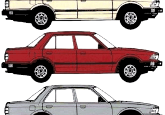 Honda Accord 4-Door (1982) - Хонда - чертежи, габариты, рисунки автомобиля