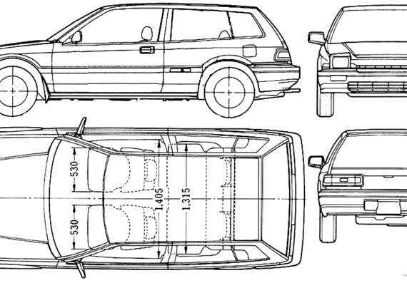 Honda Accord Aerodeck (1985) - Honda - drawings, dimensions, pictures of the car