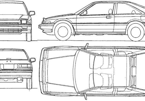 Honda Accord Aerodeck (1986) - Хонда - чертежи, габариты, рисунки автомобиля