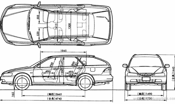 Honda Accord Break (1997) - Honda - drawings, dimensions, pictures of the car