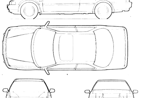 Honda Accord Coupe (1992) - Хонда - чертежи, габариты, рисунки автомобиля