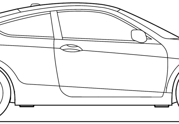Honda Accord Coupe (2012) - Хонда - чертежи, габариты, рисунки автомобиля