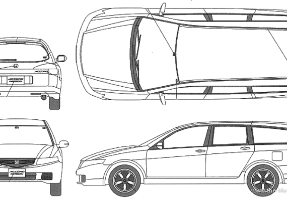 Honda Accord Wagon 24E - Хонда - чертежи, габариты, рисунки автомобиля