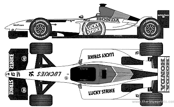 Honda BAR005 F1 (2003) - Honda - drawings, dimensions, pictures of the car