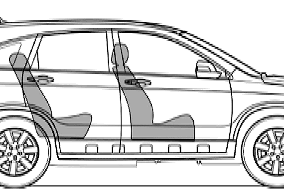Honda CR-V (2004) - Хонда - чертежи, габариты, рисунки автомобиля