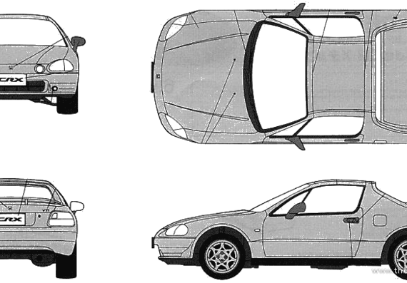 Honda CR-X Export - Хонда - чертежи, габариты, рисунки автомобиля