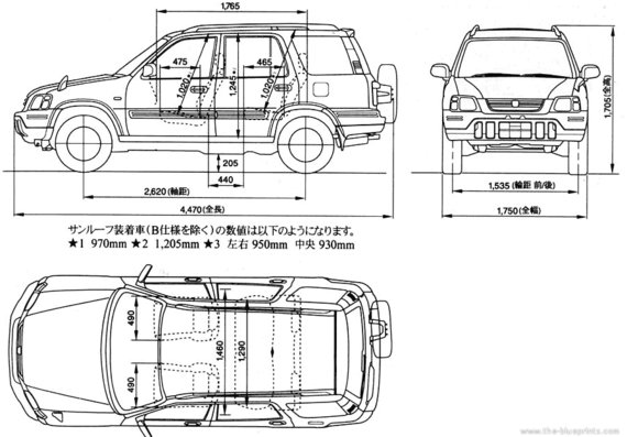 Honda CRV - Хонда - чертежи, габариты, рисунки автомобиля