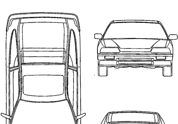 Honda CRX Mk.2 (1990) - Хонда - чертежи, габариты, рисунки автомобиля