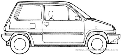 Honda City (1981) - Хонда - чертежи, габариты, рисунки автомобиля