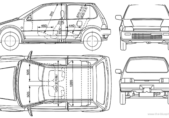Honda City (1986) - Honda - drawings, dimensions, pictures of the car