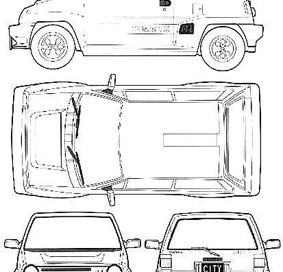 Honda City Turbo II Bulldog - Honda - drawings, dimensions, pictures of the car