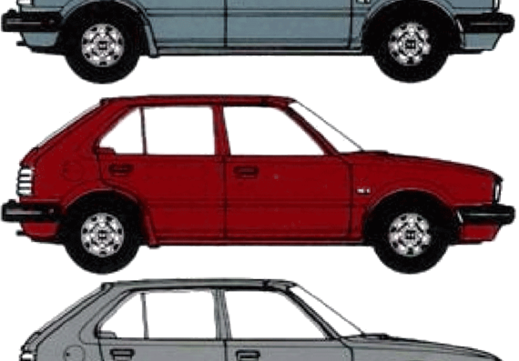 Honda Civic 5-Door L (1982) - Хонда - чертежи, габариты, рисунки автомобиля