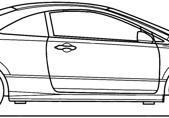 Honda Civic Coupe (2010) - Хонда - чертежи, габариты, рисунки автомобиля