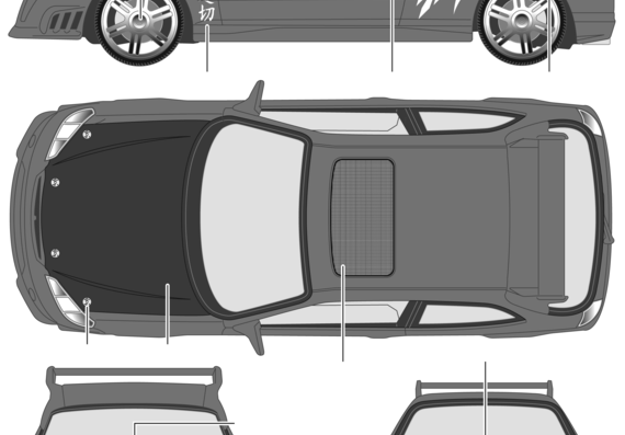Honda Civic Hatchback - Хонда - чертежи, габариты, рисунки автомобиля