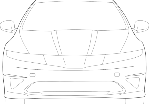 Honda Civic Type-S Front - Хонда - чертежи, габариты, рисунки автомобиля