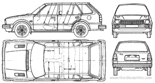 Honda Civic Wagon (1981) - Хонда - чертежи, габариты, рисунки автомобиля