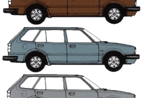 Honda Civic Wagon (1982) - Honda - drawings, dimensions, pictures of the car