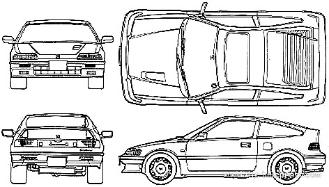 Honda Cyber CR-X Si - Хонда - чертежи, габариты, рисунки автомобиля