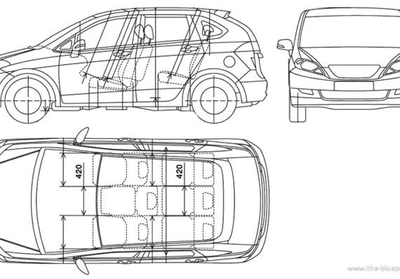 Honda Edix (2005) - Хонда - чертежи, габариты, рисунки автомобиля