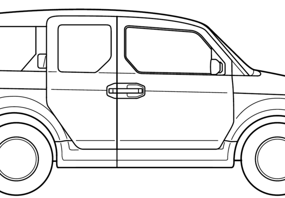 Honda Element (2008) - Хонда - чертежи, габариты, рисунки автомобиля