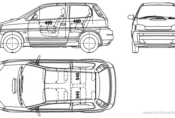 Honda FCX (2003) - Хонда - чертежи, габариты, рисунки автомобиля