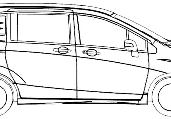 Honda Freed Spike (2014) - Хонда - чертежи, габариты, рисунки автомобиля