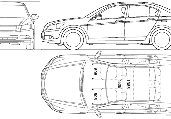 Honda Inspire (2008) - Хонда - чертежи, габариты, рисунки автомобиля