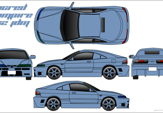 Honda Integra (DC2) JDM Vis Racing Bodykit - Хонда - чертежи, габариты, рисунки автомобиля