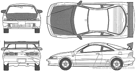 Honda Integra Type R (DC2) - Хонда - чертежи, габариты, рисунки автомобиля