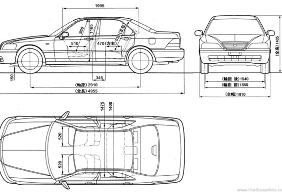 Honda Legend - Хонда - чертежи, габариты, рисунки автомобиля