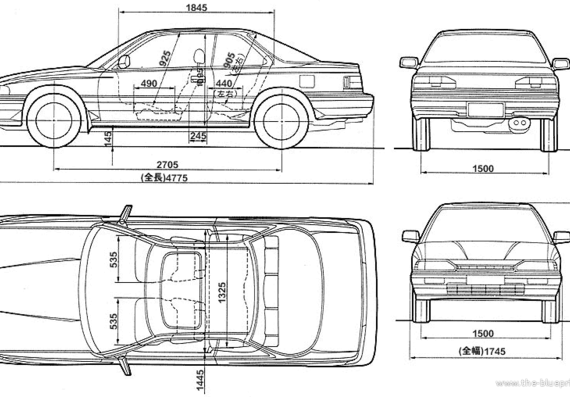 Honda Legend (1987) - Хонда - чертежи, габариты, рисунки автомобиля